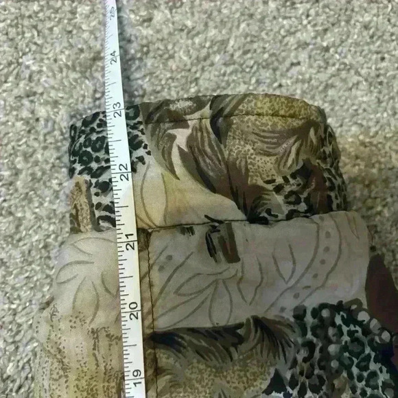 100% Silk Tan Leopard Abstract Anna & Frank Bomber Jacket Size Medium Vintage - Picture 11 of 11